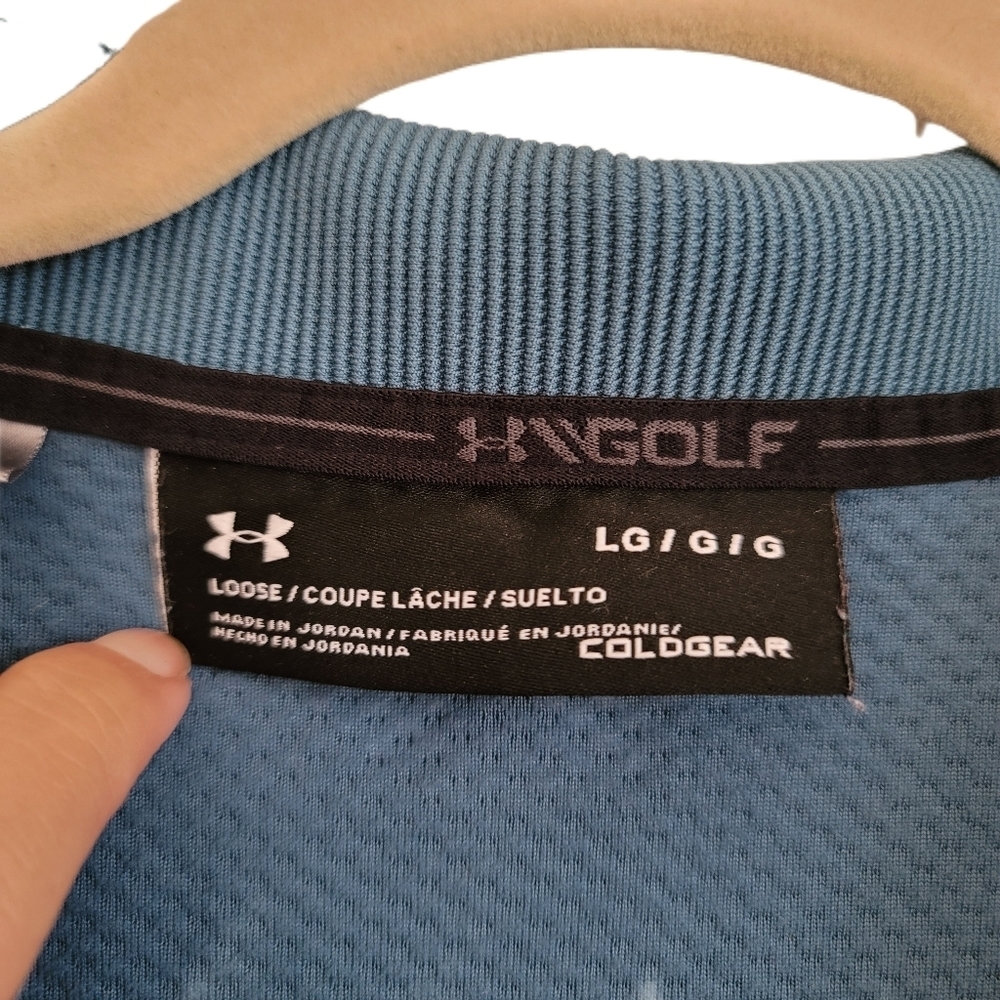 Under Armour Golf Henley Pullover XL Blue Loose Long Sleeve - Picture 5 of 6